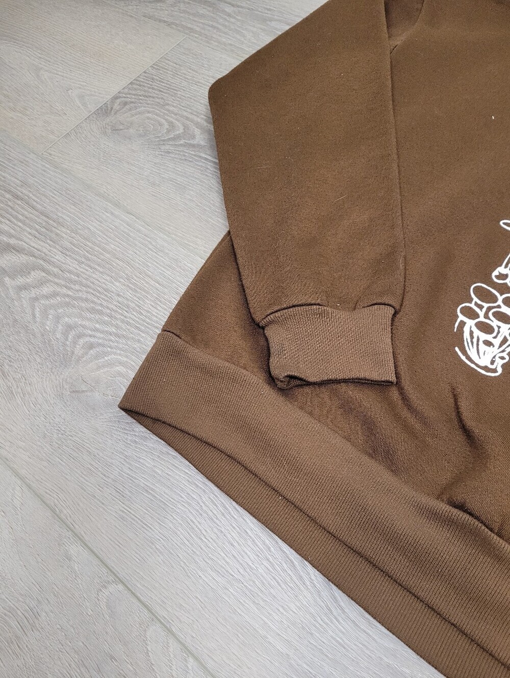 Y2K Brown & White Mushroom Graphic Sweatshirt Top Size: Large - Picture 4 of 6